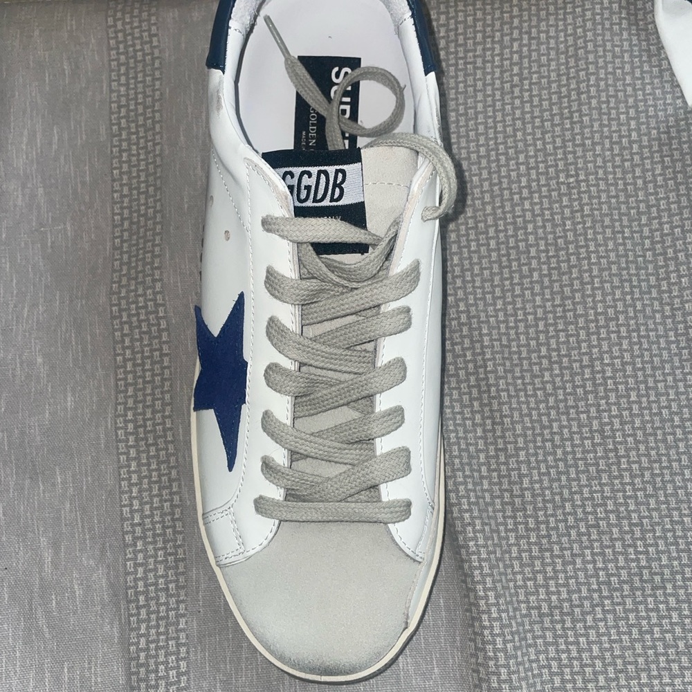 Golden Goose White and Navy Sneakers Size 42 EU - Picture 6 of 11